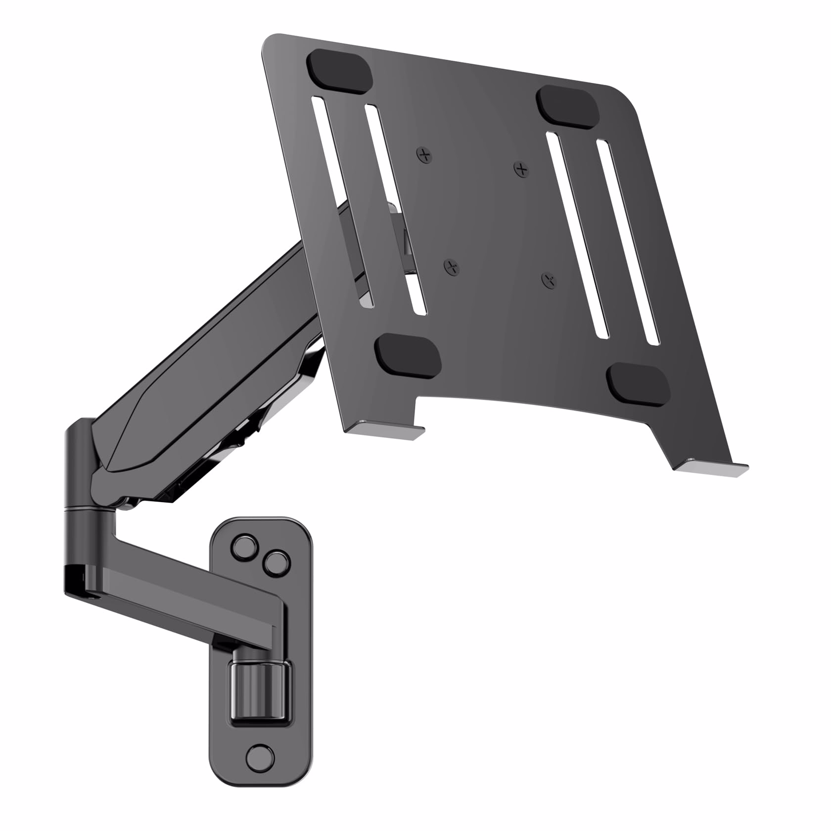 2-in-1 Gas Spring Laptop Wall Mount for 12"-17" Notebook/13"-32" Screen | Wall Holder with Vented Tray, Full Motion Adjustable Wall Mount Laptop Stand Holds 3.3-17.6lbs, VESA 75/100mmby UPGRAVITY