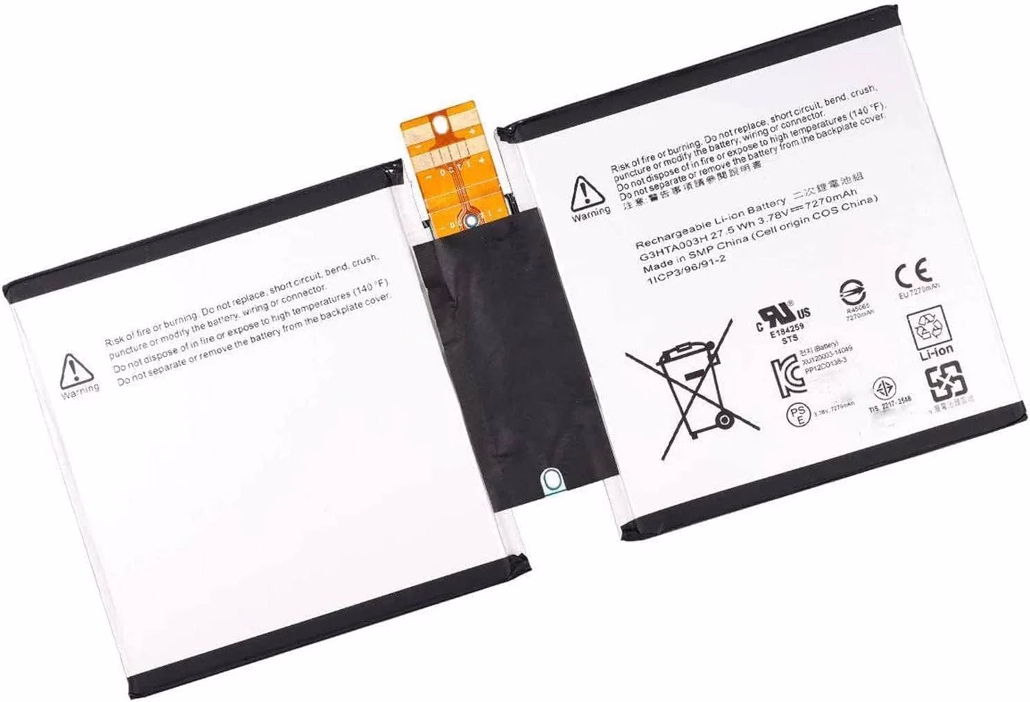 G3HTA003H G3HTA004H G3HTA007H Microsoft Surface Laptop Battery 3.78V 27.5Wh 7270mAh Compatible with 3 1645 Series