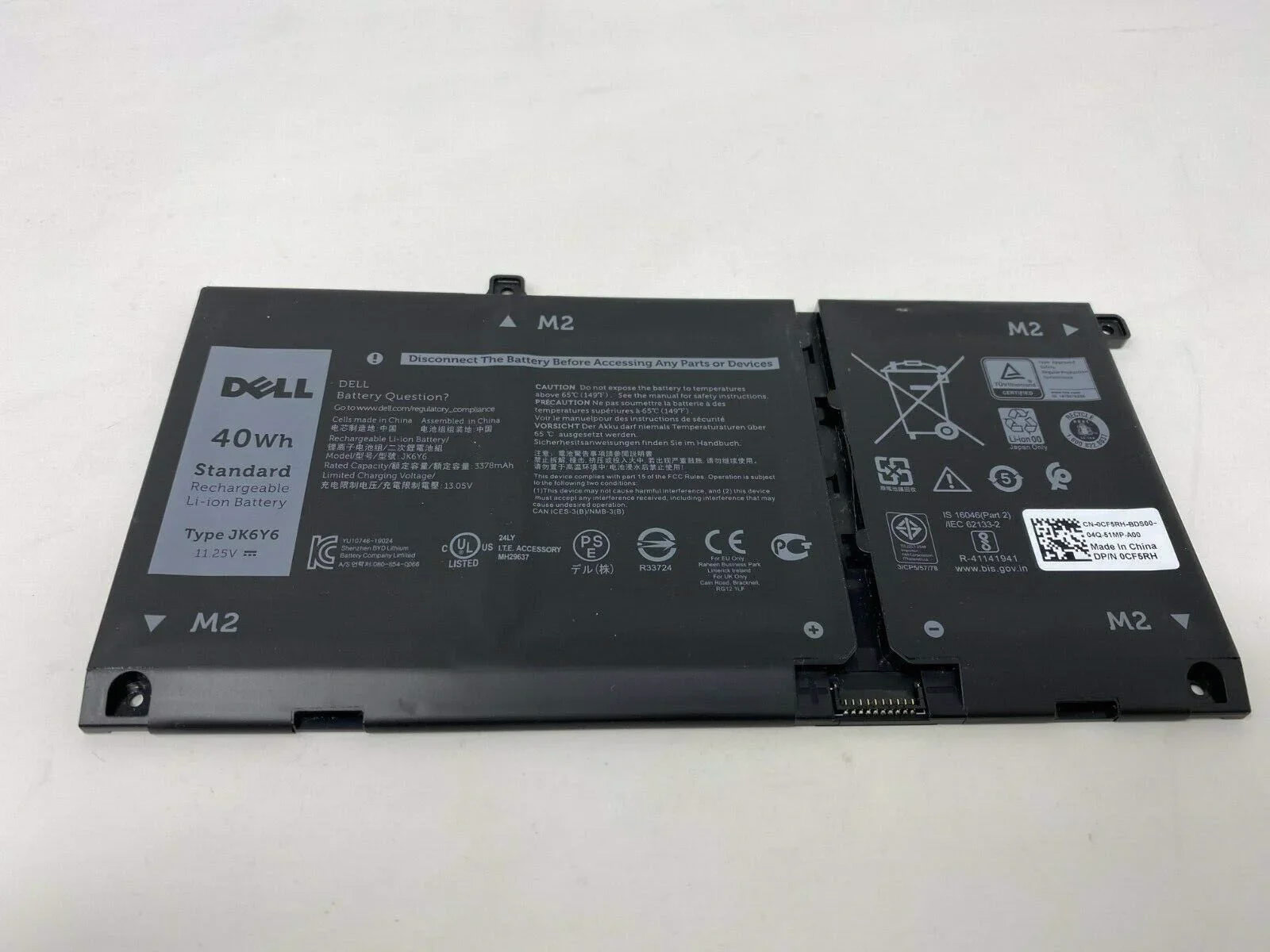 11.25V 40Wh Compatible C5KG6, JK6Y6 Dell Latitude 15 3510, Inspiron 13 5301, Inspiron 15 5000 Laptop Battery