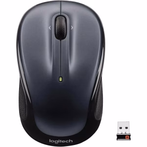 Logitech M325 Wireless Mouse, 2.4 GHz With USB Unifying Receiver, 1000 DPI Optical Tracking, 18 Month Life Battery, PC/Mac/Laptop Dark Silver Black Grey, 910-002142