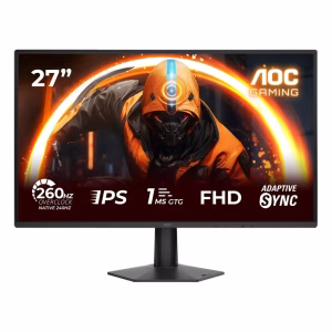 AOC 27G50Z 27" FHD Gaming Monitor, 260Hz Refresh Rate, Fast IPS Panel, 0.5ms Response Time, HDMI, DisplayPort, Black, 1 Year Warranty | 27G50Z