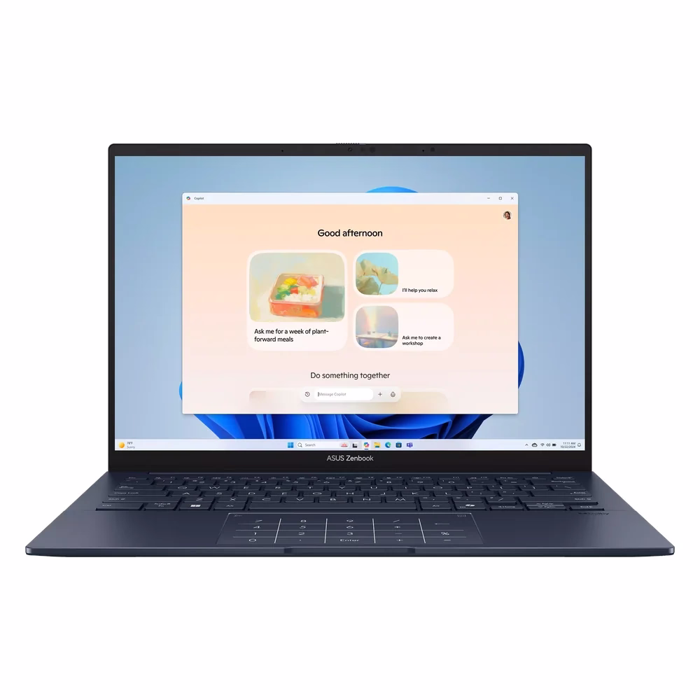 Asus Zenbook 14 UX3405CA Laptop, Intel Core Ultra 9 285H Processor, 32GB RAM, 1TB SSD, 14" 3K OLED 120Hz Touch Display, Windows 11 Home, English & Arabic Keyboard, Sleeve Included, Ponder Blue, 1 Year Warranty | UX3405CA-SU1650W