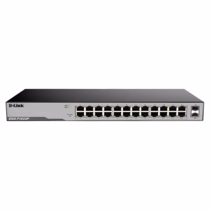 D-Link 24-Port Gigabit PoE Unmanaged Switch, 24 x PoE Ports, 2 x Gigabit SFP Slots, 250W Power Budget, Smart Modes, 1 Year Warranty | DGS-F1024P