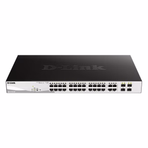 D-Link 28-Port Smart Managed PoE Switch, 24 x Gigabit PoE Ports, 4 x Gigabit SFP Combo Slots, 193W Power Budget, 1 Year Warranty | DGS-1210-28P