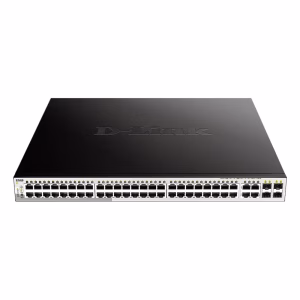 D-Link DGS-1210-52MP 48 Port Gigabit Smart Managed PoE Switch, 48 x Gigabit PoE Ports, 4 x Gigabit SFP Combo Ports, 370W PoE Budget, 104 Gbps Switching Capacity, L2+ Static Routing, 1 Year Warranty | DGS-1210-52MP