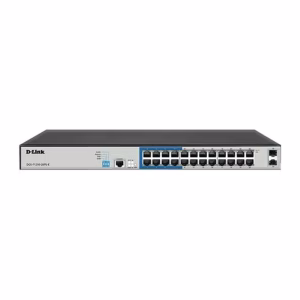 D-Link DGS-F1210-26PS-E 26 Port Gigabit Managed PoE Switch, 24 x 10/100/1000 RJ45 PoE+ Ports, 2 x Gigabit SFP Ports, 250W PoE Budget, 52 Gbps Switching Capacity, 802.1Q VLAN, 1 Year Warranty | DGS-F1210-26PS-E