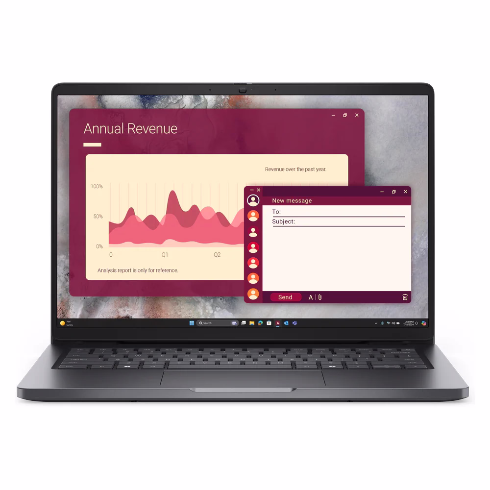 Dell Pro 14 PC14250 Laptop, Intel Core 5 120U Processor, 16GB RAM, 512GB SSD, 14" FHD Display, DOS, English & Arabic Keyboard, 1 Year Warranty | D-P-14-PC14250-ARB
