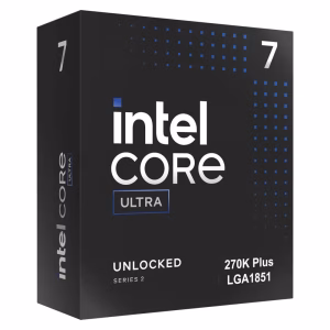 Intel Core Ultra 7 270K Plus Processor, 24-Core (8P+16E), Base Frequency 3.70 GHz, Turbo Frequency 5.50 GHz, 36MB L1 Cache, DDR5, LGA1851 Socket, BOX, 1 Year Warranty | BX80768270K