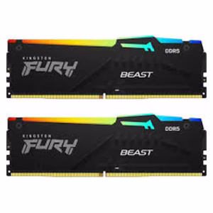Kingston Fury Beast RGB Memory Kit, 64GB (2x32GB), DDR5 DRAM, 5600 MT/s, CL-36, AMD EXPO Certified, 1 Year Warranty | KF556C36BBEAK2-64