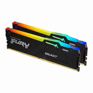 Kingston Fury Beast RGB Memory Kit, 32GB (2x16GB), DDR5 DRAM, 6000 MT/s, CL-36, AMD EXPO & Intel XMP Certified, 1 Year Warranty | KF560C36BBE2AK2-32
