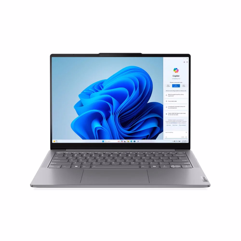 Lenovo Yoga Slim 7 14IMH9 AI Laptop, Intel Core Ultra 7 155H Processor, 32 GB RAM, 1 TB SSD, 14" WUXGA OLED 120Hz Display, Windows 11 Home, Backlit English & Arabic Keyboard, Luna Grey, 2 Year Warranty | 83CV00FCAX