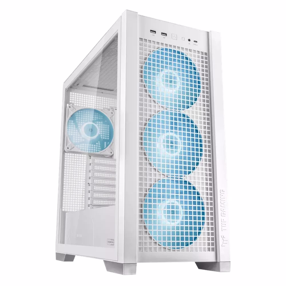 Asus White Edition Tower Gaming PC - Intel Core Ultra 7 265KF Processor - 32GB RAM - 1TB SSD - 16GB NVIDIA GeForce RTX 5070Ti TUF Gaming OC White Edition Graphics - DOS - White - 1 Year Warranty - U7-32-1-5070Ti-1000