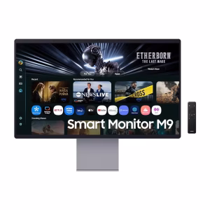 Samsung M9 32" 4K UHD Smart Monitor, OLED, 165Hz Refresh Rate, 0.03ms Response Time, HDMI & DisplayPort, Smart TV Apps, Built-in Speakers, Tilt/Pivot/Height Adjustment, White, 1 Year Warranty | LS32FM902SMXUE