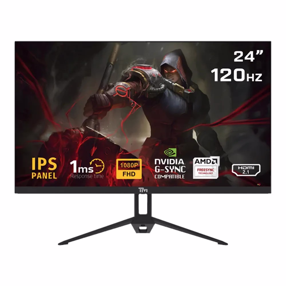 Twisted Minds TM24120FAE-ECO Gaming Monitor, 24" FHD (1920 x 1080) Resolution, 120Hz, Anti-glare, 1ms Response Time, HDMI, DisplayPort, Nvidia G-Sync Compatible, Built-in Speakers, Black, 1 Year Warranty | TM24120FAE