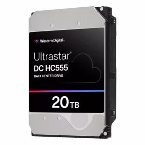 WD Ultrastar DC HC555 Data Center SATA HDD, 20TB, 7200 RPM, 285 MB/s Data Transfer Speed, 512MB Cache, 1 Year Warranty | WUH722020CLE6L4